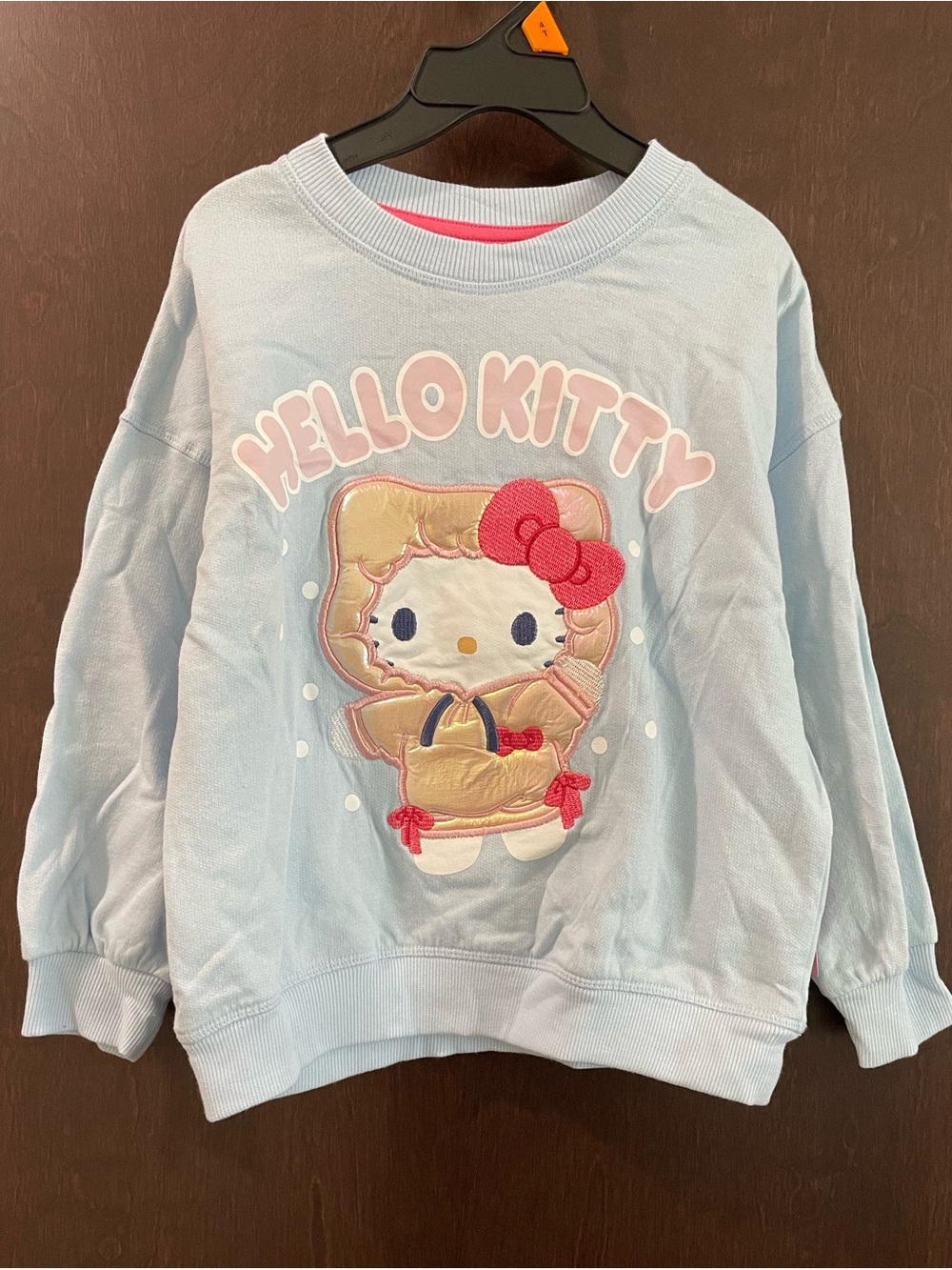 NWT Hello Kitty Holiday Light Blue Pullover Sweatshirt Pink Accents Girls 4T